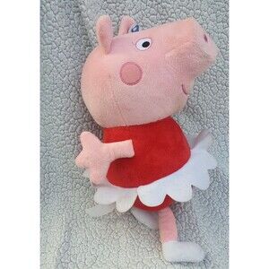 13" PEPPA PIG Plush Ballerina Red Dress White Tutu & Shoes Fiesta Stuffed Animal